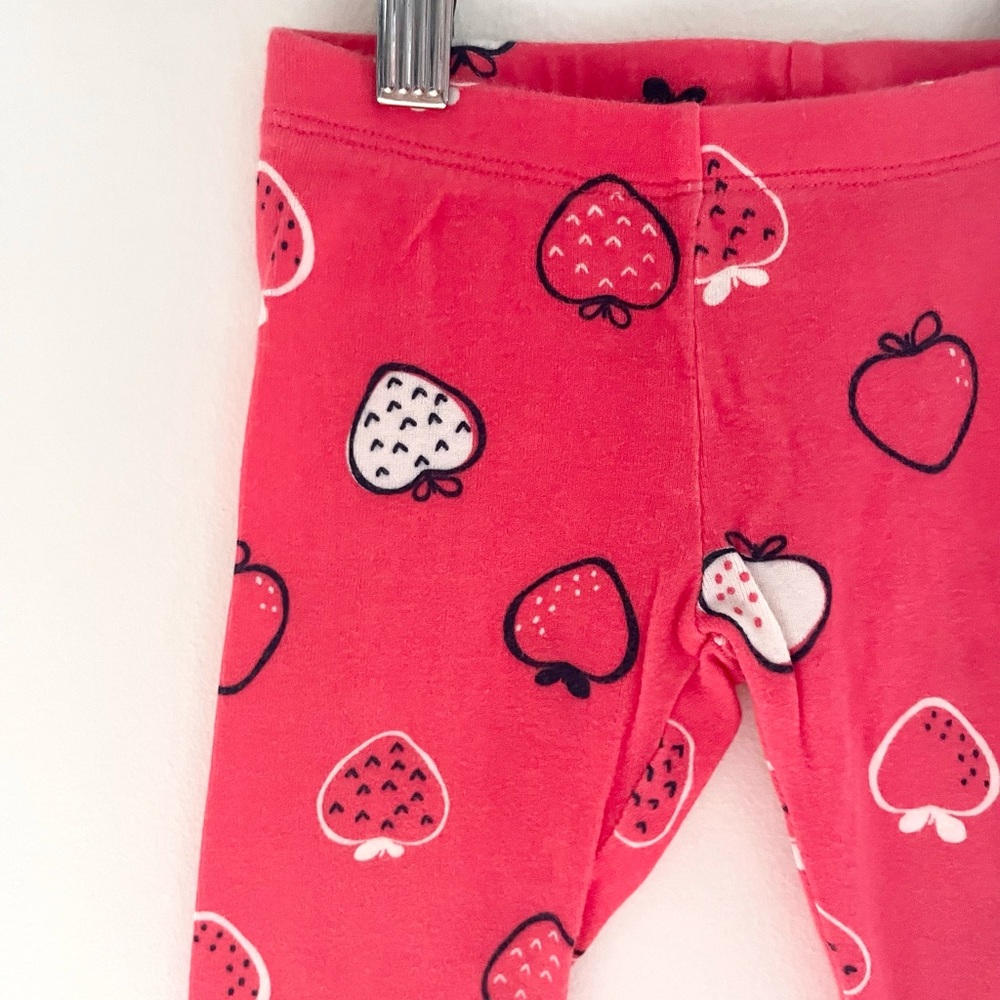 10/$30💥🍓 Gymboree Cute Strawberry Printed Leggings, Bright Coral, 100% Cotton